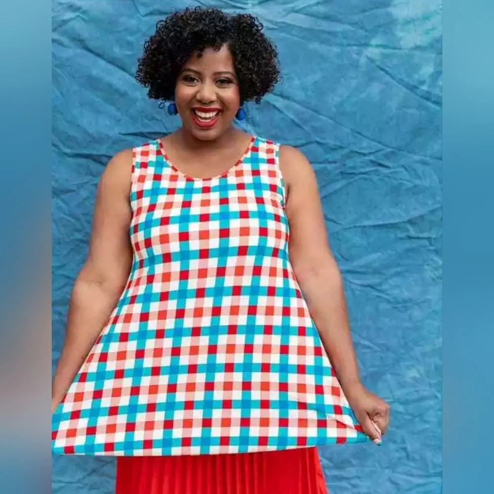 LuLaRoe S Red & White Striped Perfect T Tank Top - Picture 16 of 16